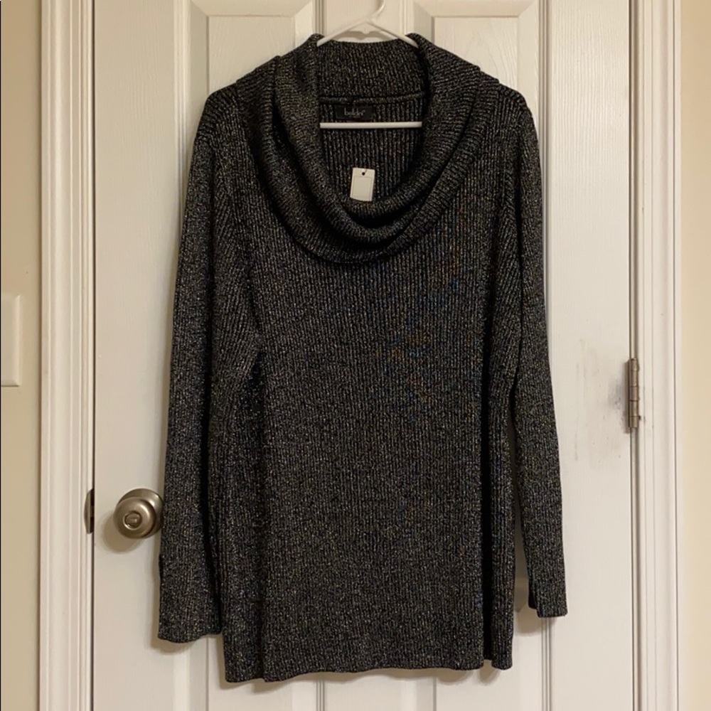 Belldini Black Long Sleeve Cowl Neck Soft Sexy Sweater Viscose-blend Size 3X